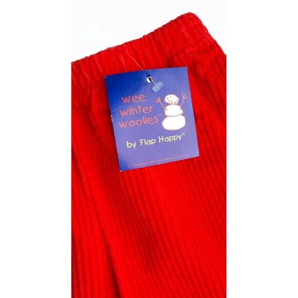 Vintage Y2K Flap Happy Red Corduroy Pants Boys 2 Wide Wale Pull On USA 90s - Picture 5 of 6